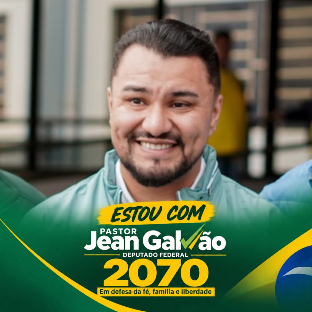 Exemplo de foto personalizada com a identidade oficial Pastor Jean Galvão 2070
